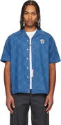 AAPENOW Moonface Monogram Short Sleeve Camp Collar Shirt