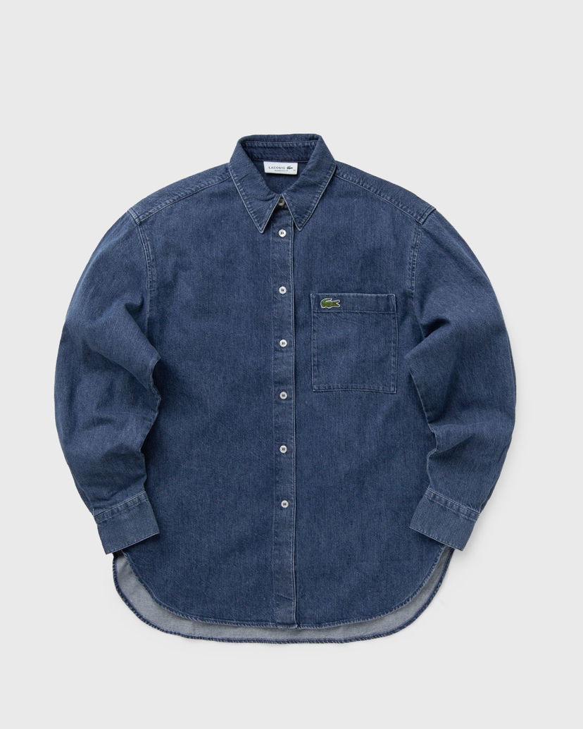 Košeľa Lacoste OVERSIZED DENIM BREAST POCKET SHIRT Modrá | CF0036-113