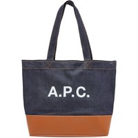 Tote bag A.P.C. Large Axel Denim & Leather Tote Bag Navy | CODDP-M61917-CAF, 1