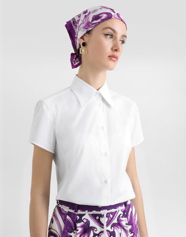 Košeľa Dolce & Gabbana Dolce & Gabbana Poplin Short Sleeve Shirt Biela | F5T77TFUEFMW0800, 3