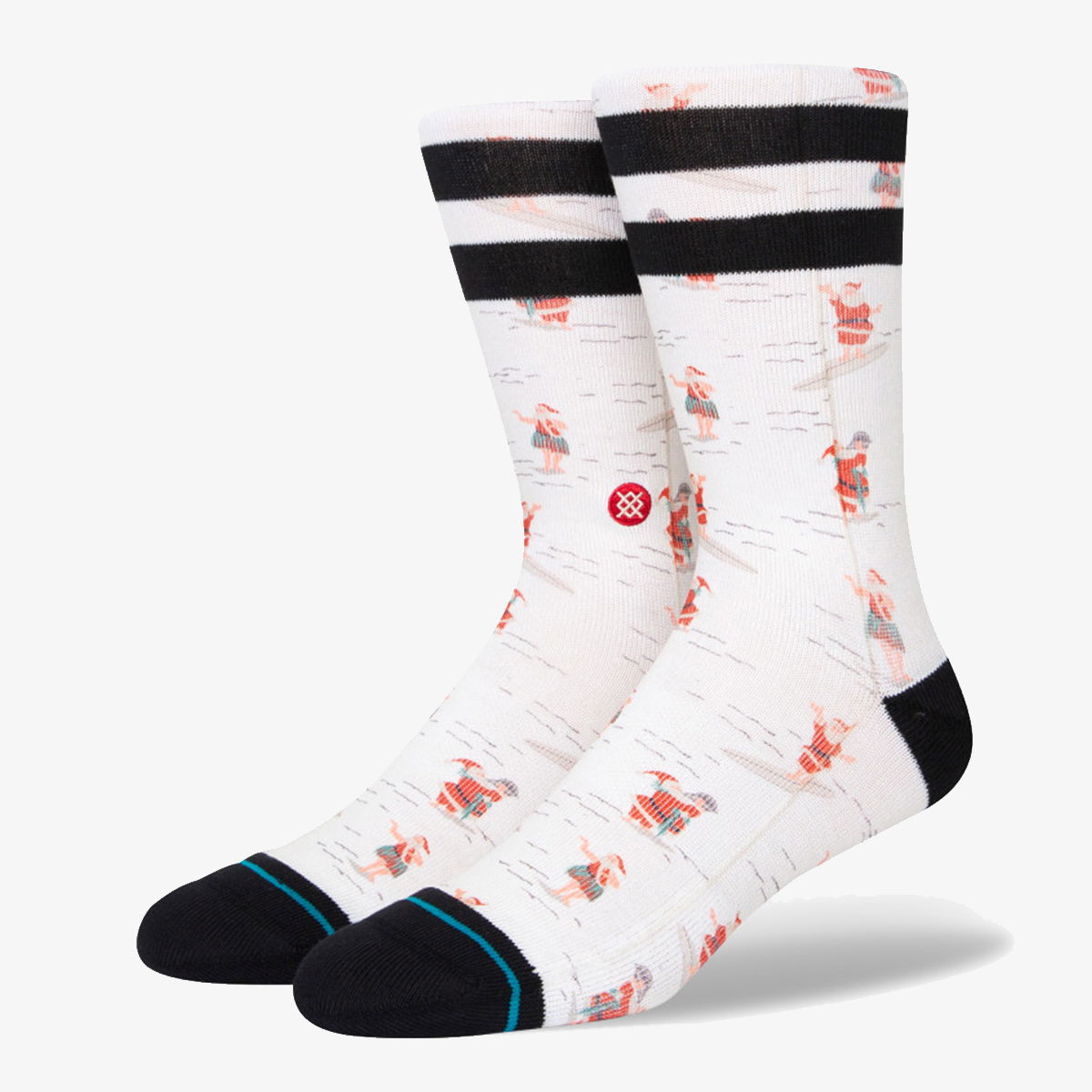 Ponožky Stance Surfer Santa Socks Biela | A555D22SHR-OFW, 0