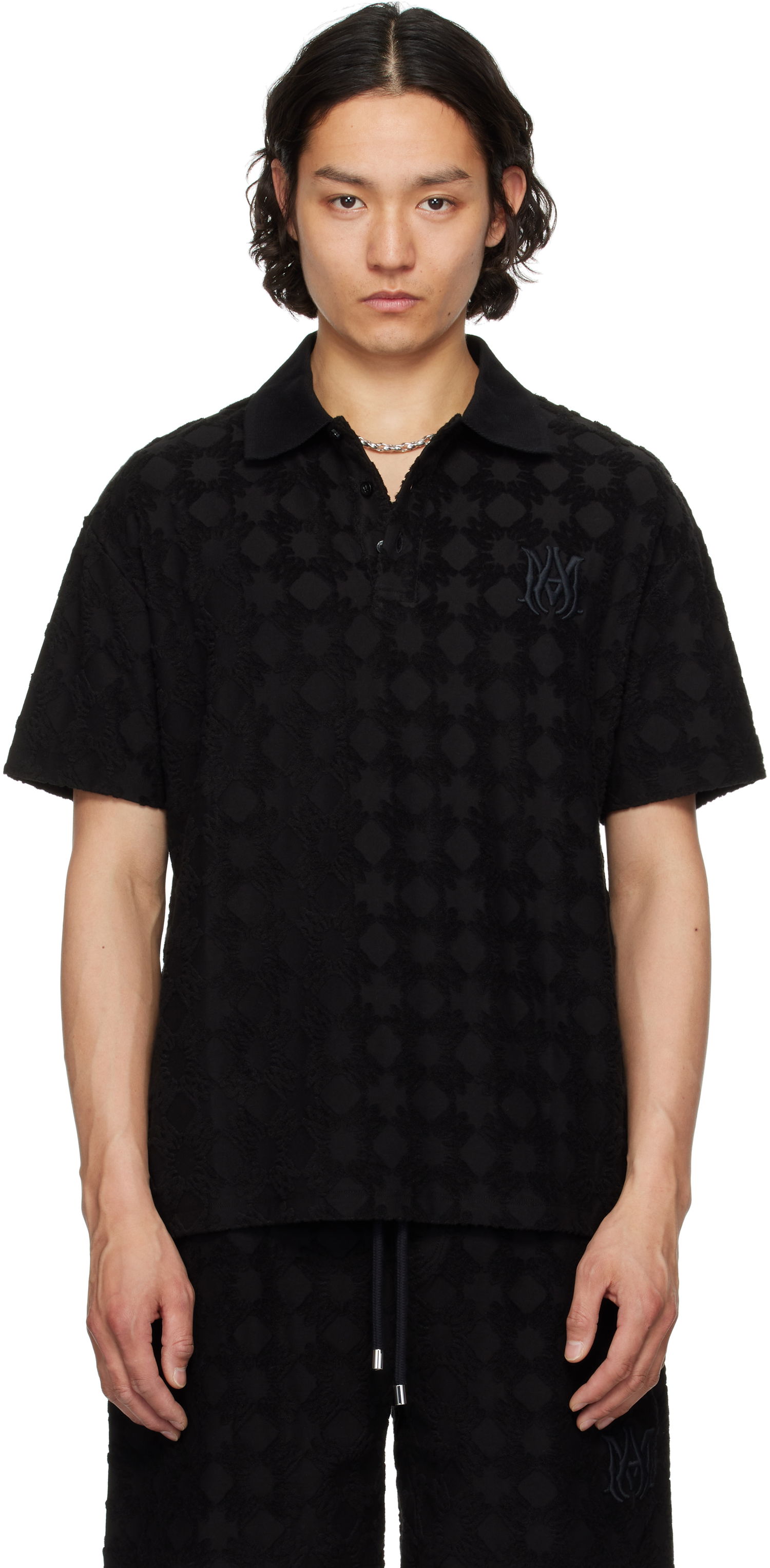 Polo tričko AMIRI AMIRI MA Quad Toweling Polo Čierna | AMJYPO1015, 0