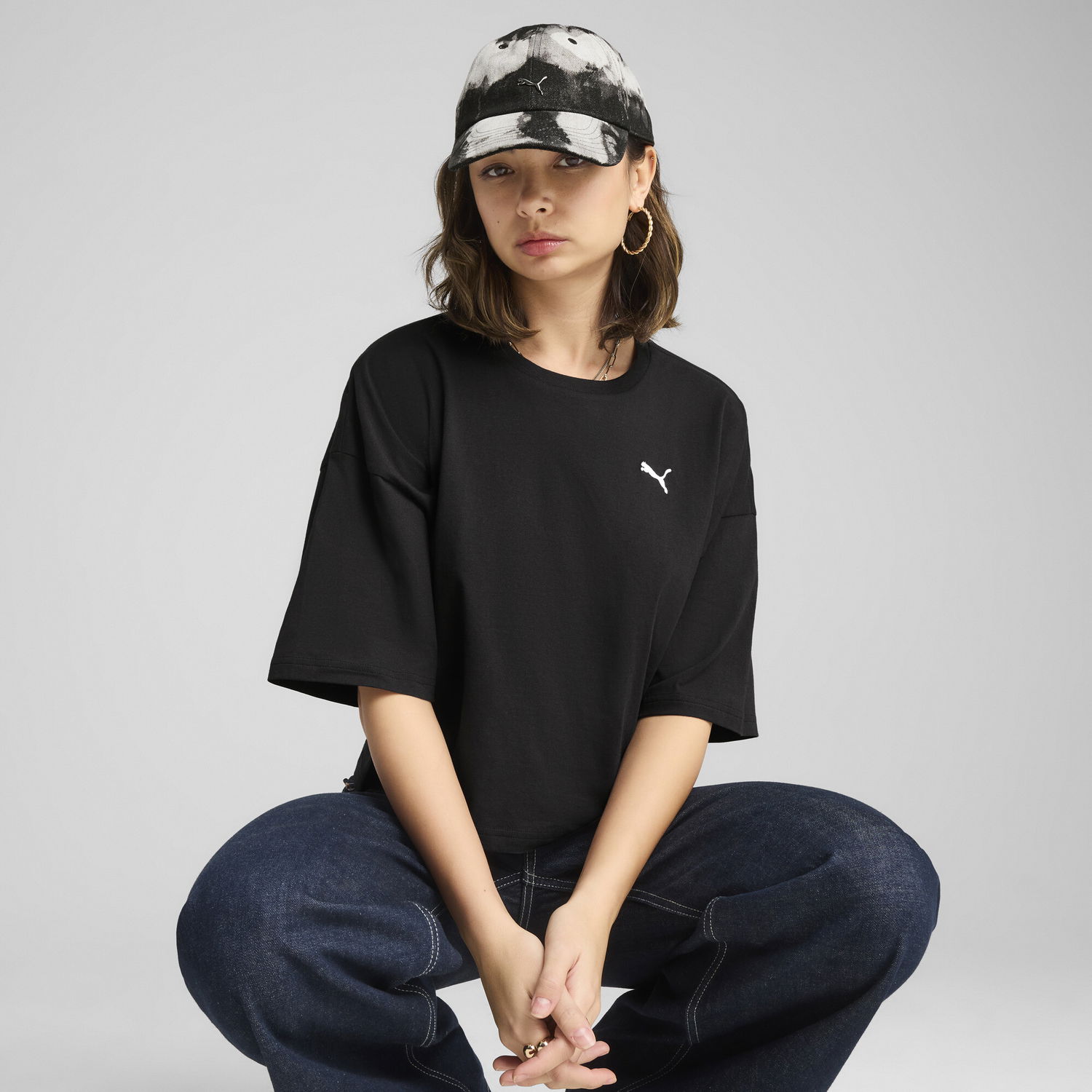 Tričko Puma WARDROBE ESS Cropped T-Shirt Čierna | 629743_01, 0