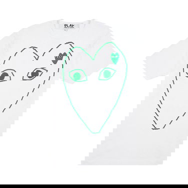 Tričko Comme des Garçons PLAY Green Emblem Outline T-Shirt Biela | az t104 051 1, 1