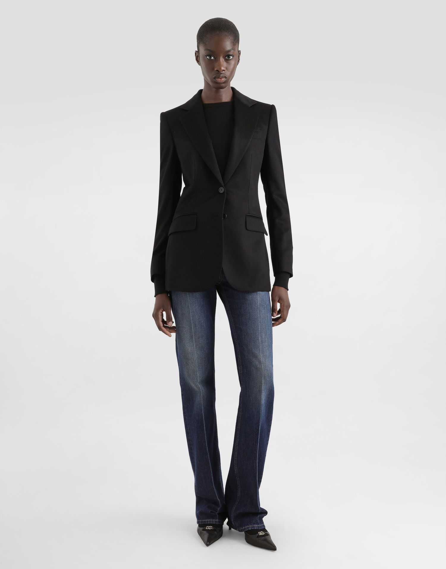 Bunda Dolce & Gabbana Dolce & Gabbana Single-Breasted Silk and Cashmere Jacket Čierna | F29KNTGDDC0N0000, 1