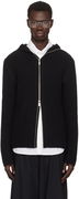 Helmut Lang Rib Knit Zip Hoodie
