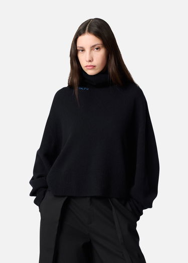 Sveter AXEL ARIGATO Maeve Turtleneck Boxy Fit Cropped Sweater Čierna | A3324001, 2