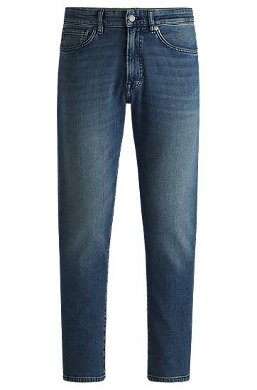 Džínsy BOSS Tapered-Fit Comfort-Stretch Jeans Modrá | 50534678