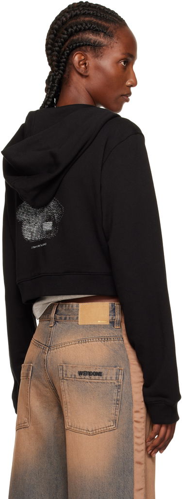 Mikina We11done We11done Teddy Bear Slim-Fit Zip-Up Hoodie Čierna | WD-TJ2-25-870-W-BK, 2