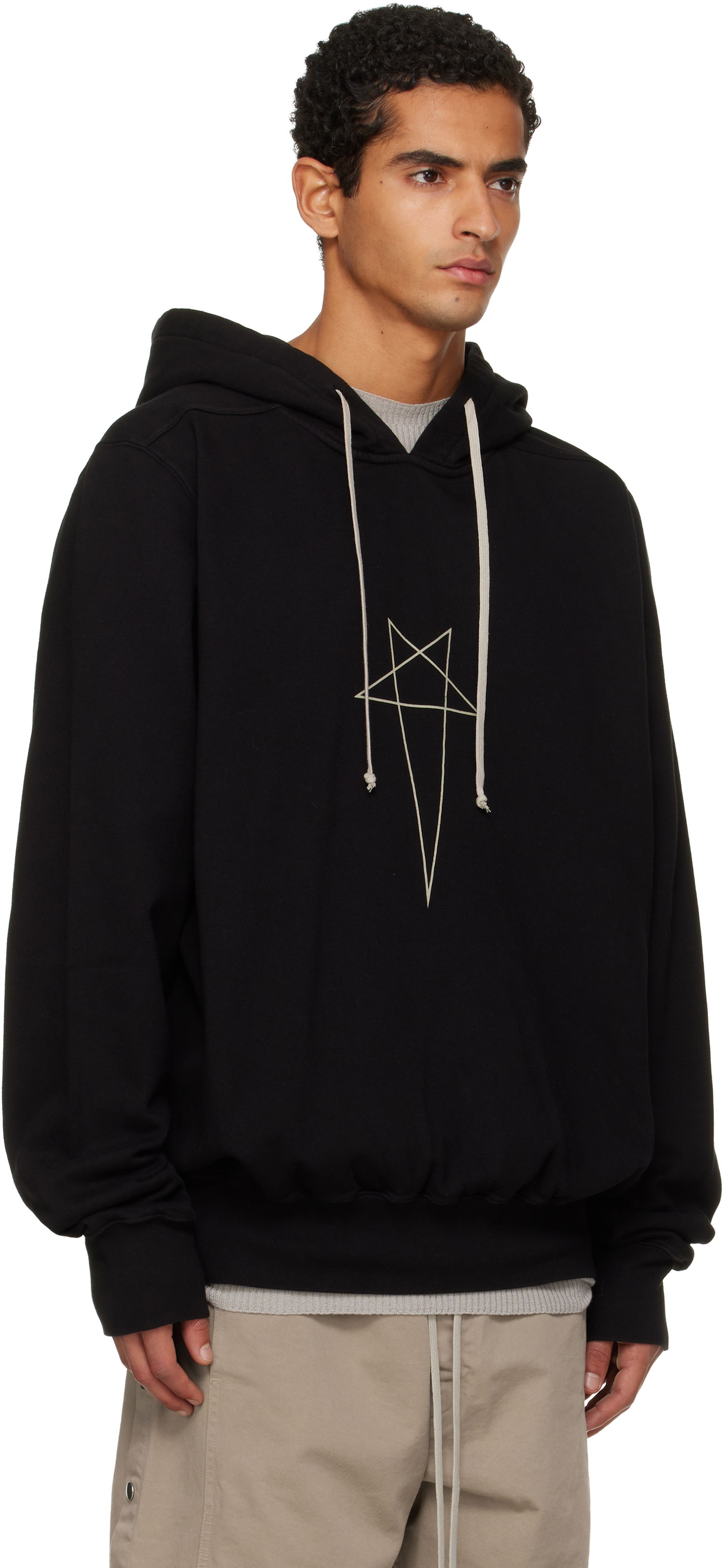 Mikina Rick Owens DRKSHDW Penta Oversized Hoodie Čierna | DU02E7262 FEP3P, 1