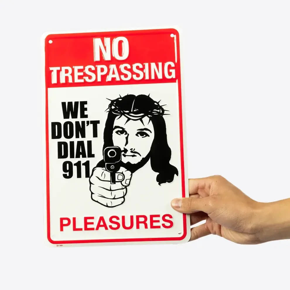 Home decor Pleasures Trespass Tin Sign Biela | P24SP063 WHITE, 1