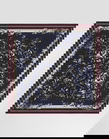 Šál Dolce & Gabbana Peony-print Silk Scarf 70x70 Rôznofarebný | GQ348EG0TJBHB5SU, 0