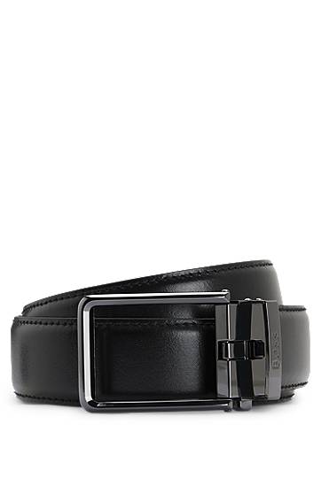 Opasok BOSS Leather Automatic Belt with Logo Keeper Čierna | 50537049, 0
