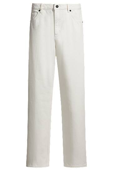 Džínsy BOSS Modern-Fit Rigid Denim Jeans Biela | 50535134, 0