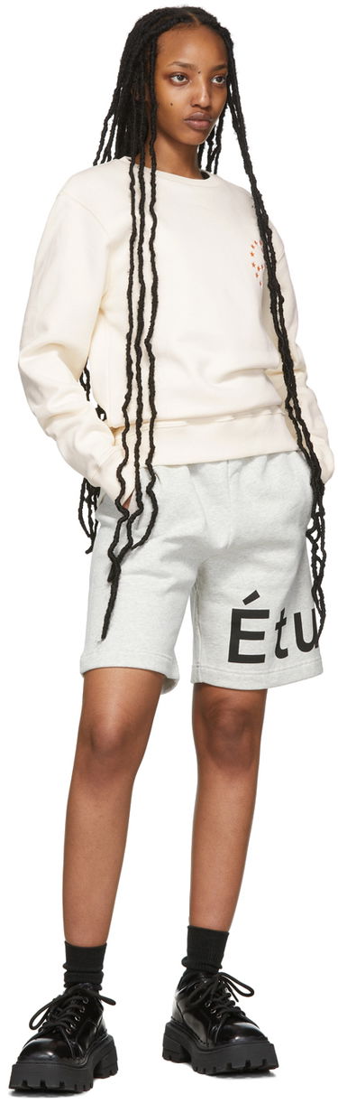 Šortky Études Tempera Logo-Print Cotton-Jersey Sweatshorts Šedá | E18M-610-05, 3