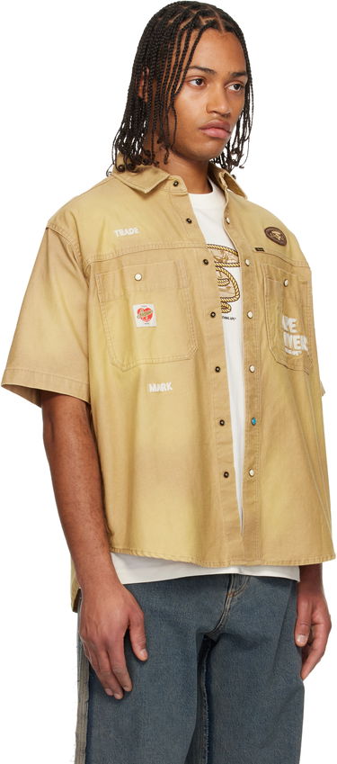 Košeľa AAPE by A Bathing Ape AAPE by A Bathing Ape Short Sleeve Shirt Béžová | AAPSRM8523XXNBGL, 1