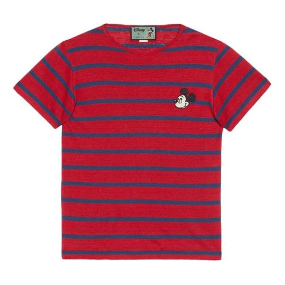 Tričko Gucci Disney x  Linen Striped T-Shirt Červená | 598971-XJB03-6065