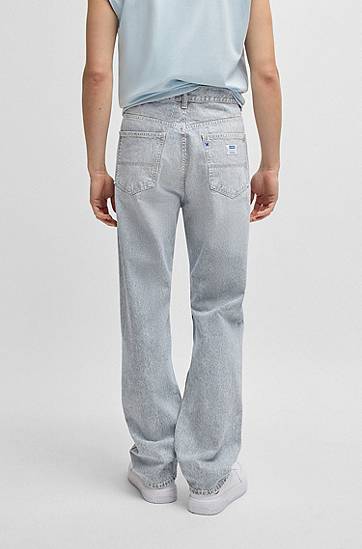 Džínsy BOSS Baggy-fit Striped Jeans Modrá | 50539841, 1