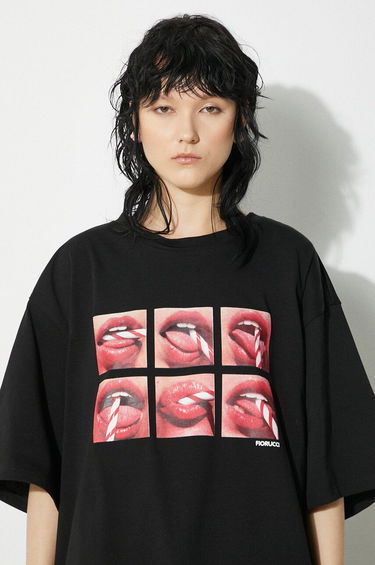Tričko Fiorucci Fiorucci Mouth Print Padded T-Shirt Čierna | M01FPTSH105CJ01BK01, 4