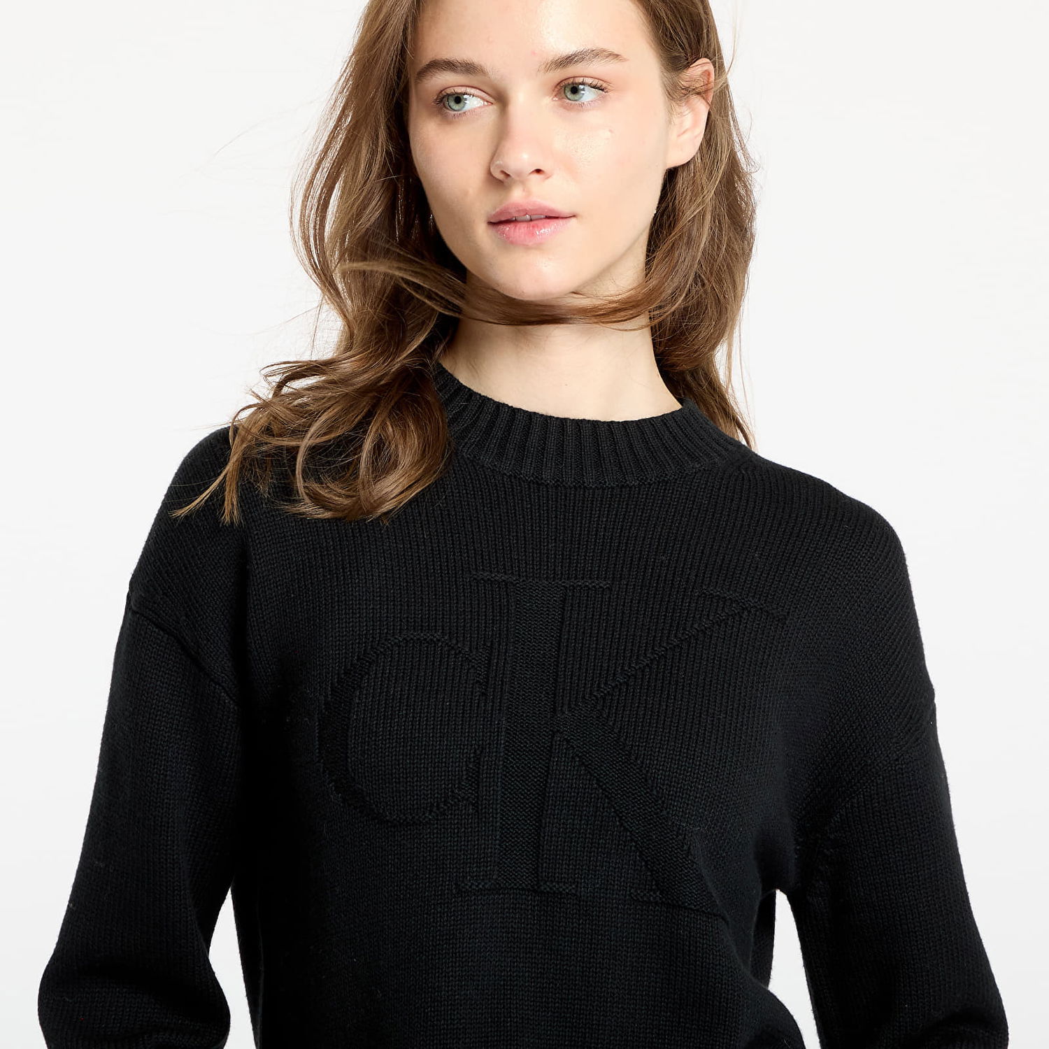 Sveter CALVIN KLEIN Intarsia Loose Sweater Black Čierna | J20J224224 BEH, 1
