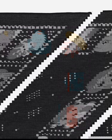 Šál KAPITAL Selvedge Bandana with Kachina Print Čierna | EK-1169BA 3, 3