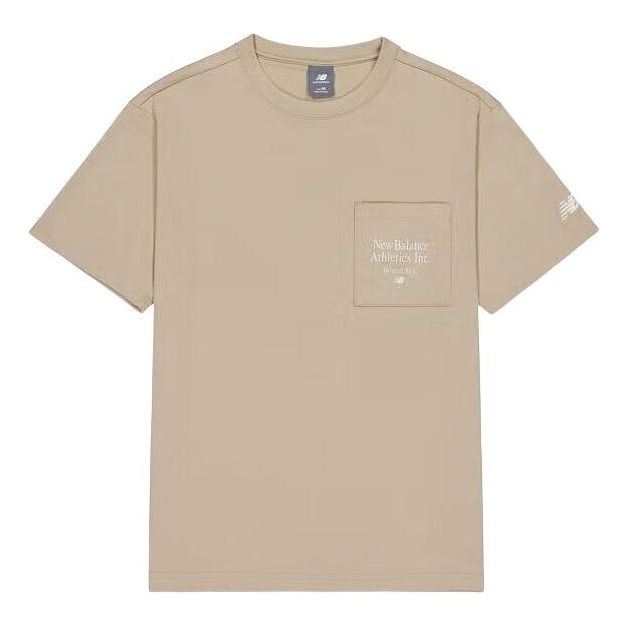 Tričko New Balance Essentials Athletic Club Pocket T-Shirt Béžová | AMT42316-SOT, 0