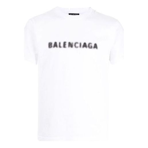 Tričko Balenciaga Blurred Logo T-Shirt Biela | 661705TKVD59040