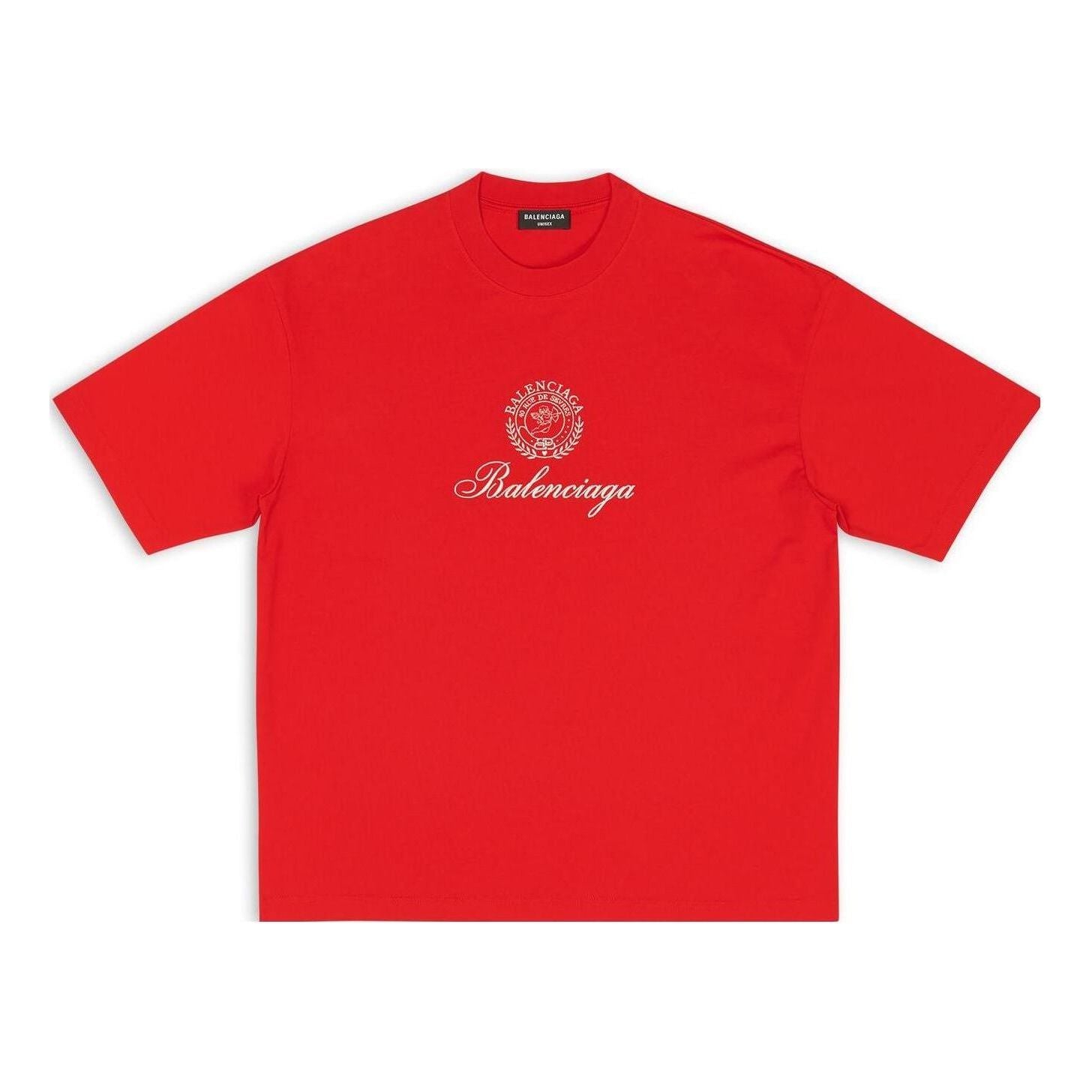 Tričko Balenciaga Crest Medium Fit T-Shirt Červená | 612966TMVL46971, 0