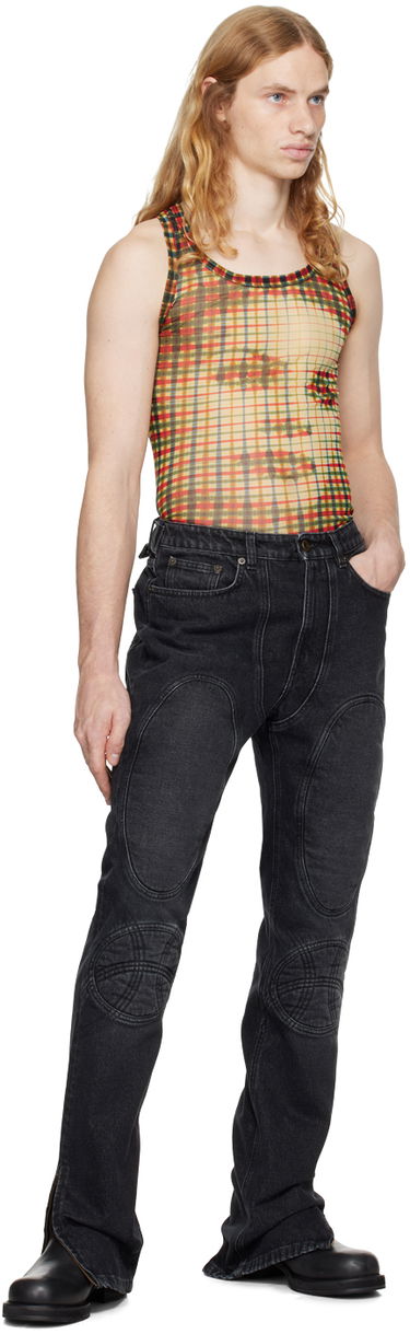 Tielko Jean Paul Gaultier Gaultier 'The Tartan Face' Tank Žltá | 24/31-F-DB039-T563-95105030, 4