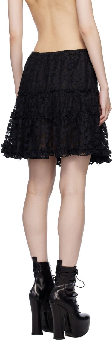 Sukňa Anna Sui Shadow Blossom Tiered Miniskirt Čierna | 1025M10, 2