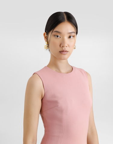 Šaty Dolce & Gabbana Dolce & Gabbana Wool Crepe Sheath Longuette Dress Ružová | F6GASTFU2L8F0473, 3