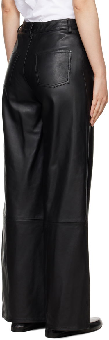 Nohavice Loulou de Saison Loulou de Saison Figari Leather Wide-Leg Pants Čierna | FIGARI, 2