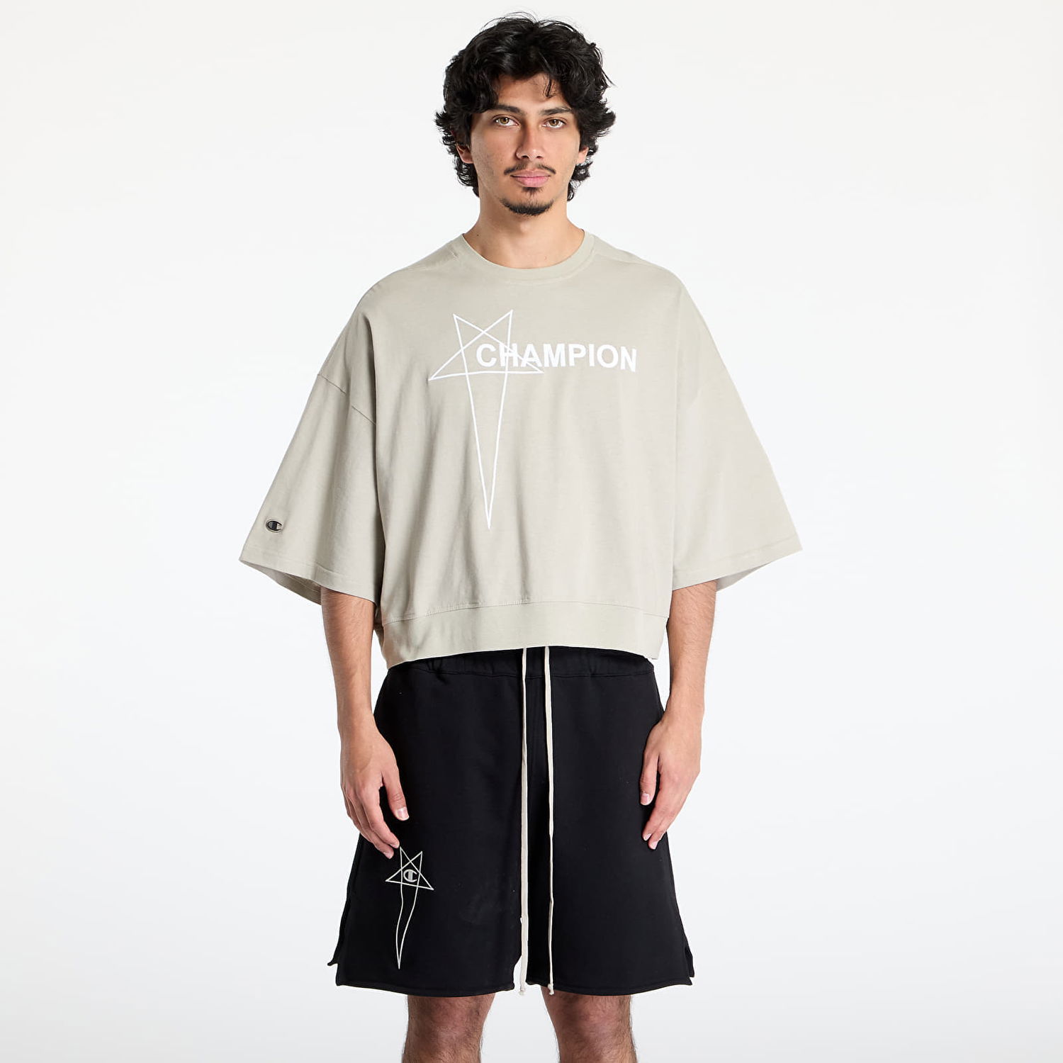 Šortky Rick Owens Rick Owens DRKSHDW x Champion Tommy Cropped T-Shirt Béžová | CM01E1677 CHJG 08, 0