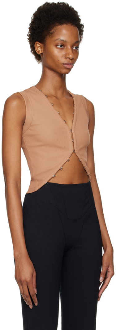 Tielko Dion Lee Hook & Eye Ribbed Tank Top Zelené | C3075F22, 4