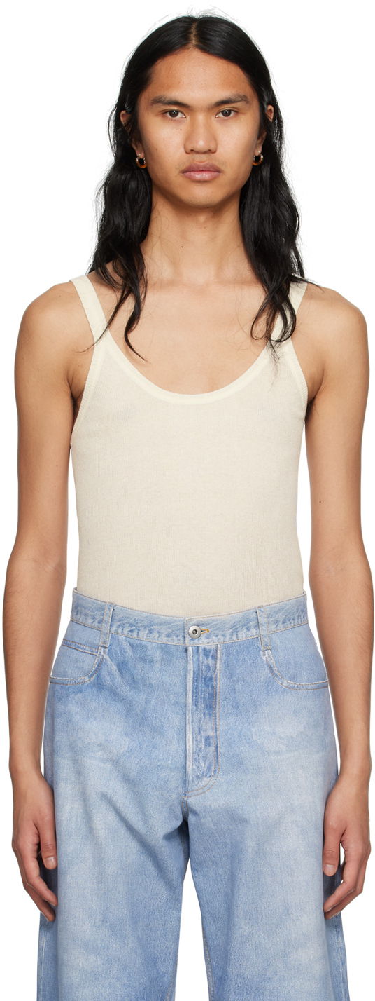 Tielko Bottega Veneta Slim-Fit Tank Top Biela | 740415 V2R70, 0