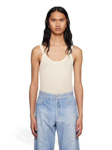 Tielko Bottega Veneta Slim-Fit Tank Top Biela | 740415 V2R70