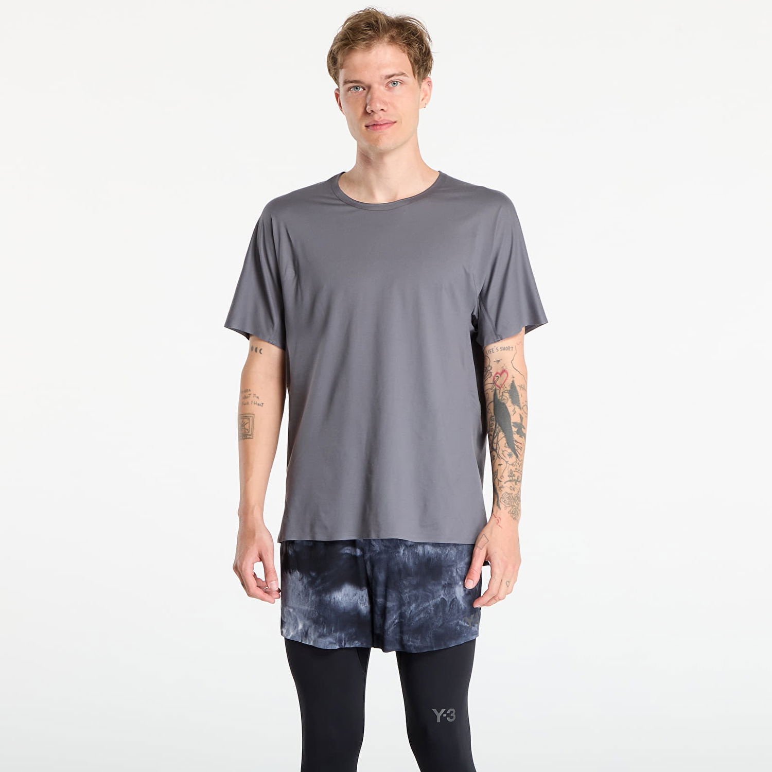 Tričko Y-3 Run Ss Tee Granite M Šedá | KB2330, 0