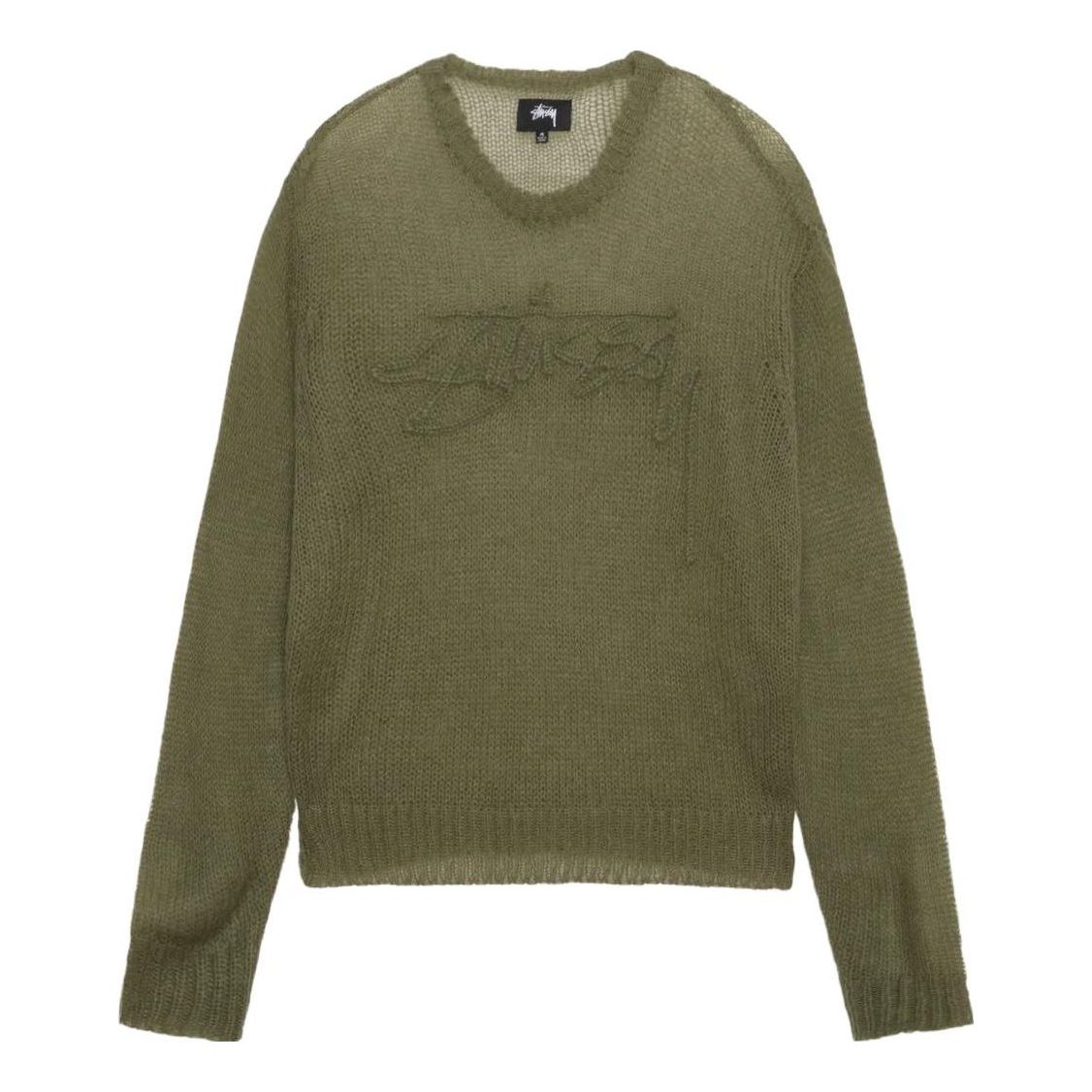 Sveter Stüssy Loose Knit Logo Sweater Zelené | 117180-CYPERESS, 0