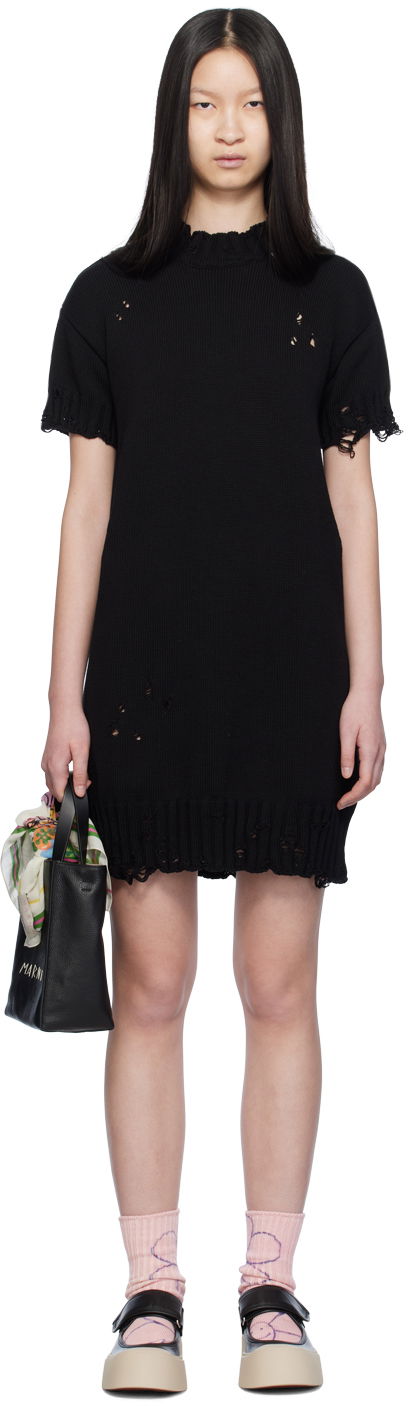 Šaty Marni Marni Distressed Knit Midi Dress Čierna | ABMD0230A0 UFC652, 0
