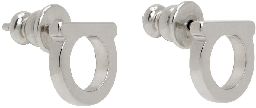 Náušnice FERRAGAMO Gancini Pearl Earrings "Silver" Metalická | 760120 - 696433, 1