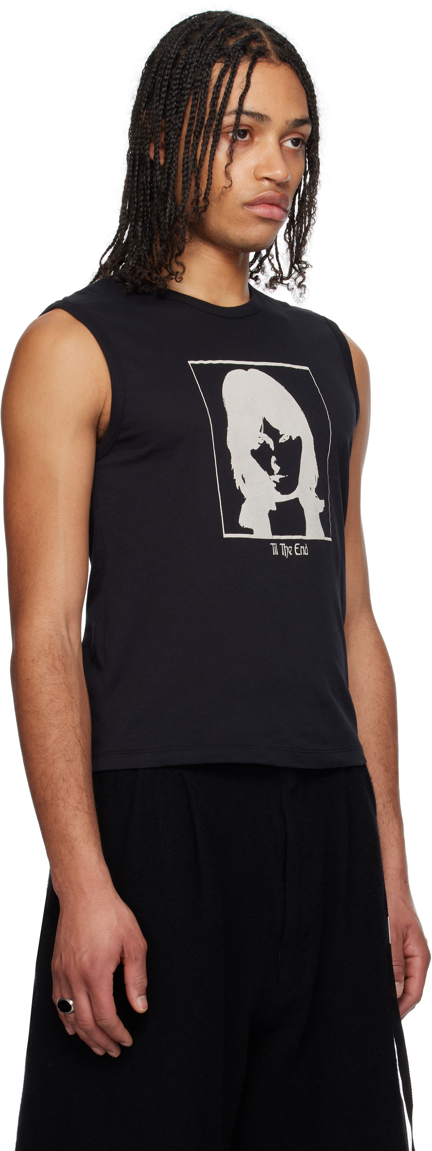 Tielko Ann Demeulemeester Ann Demeulemeester Ysewijn 'Till The End' Graphic Tank Top Čierna | 2510-M-JTO05-38-FA206-099, 1