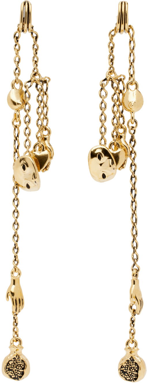 Náušnice LEMAIRE Lemaire Estampe Chain Drop Earrings Metalická | JW0016 LO036, 0