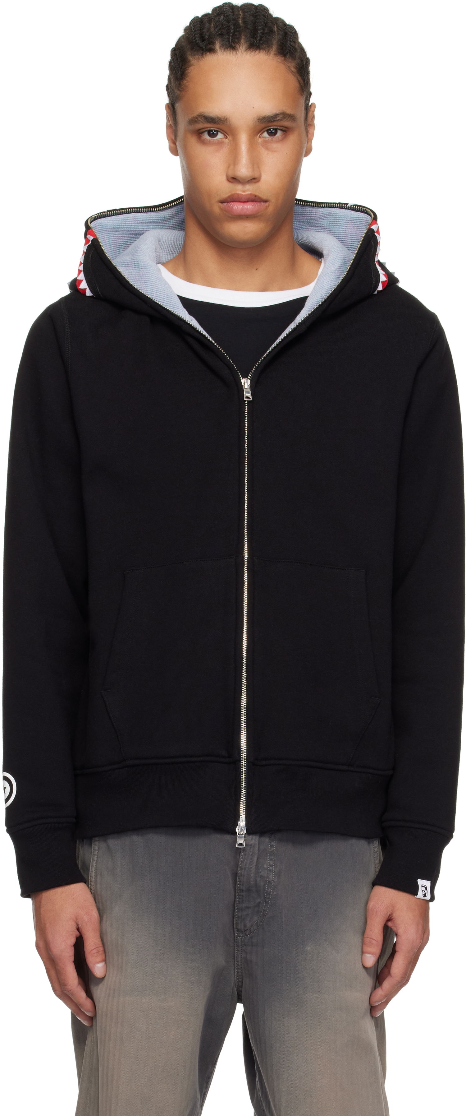 Mikina BAPE A Bathing Ape 2nd Shark Full Zip Hoodie Čierna | 001ZPK701006M, 0