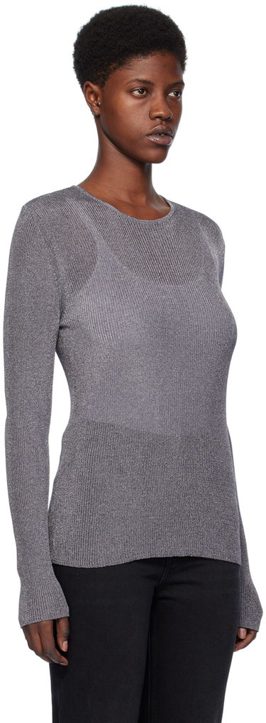 Sveter TOTEME Crewneck Metallic Sweater Šedá | 241-WRT1061-YA0027, 1