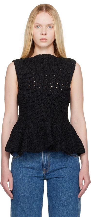 Tielko Khaite Khaite Yuka Peplum Knit Top Čierna | 18006130, 0