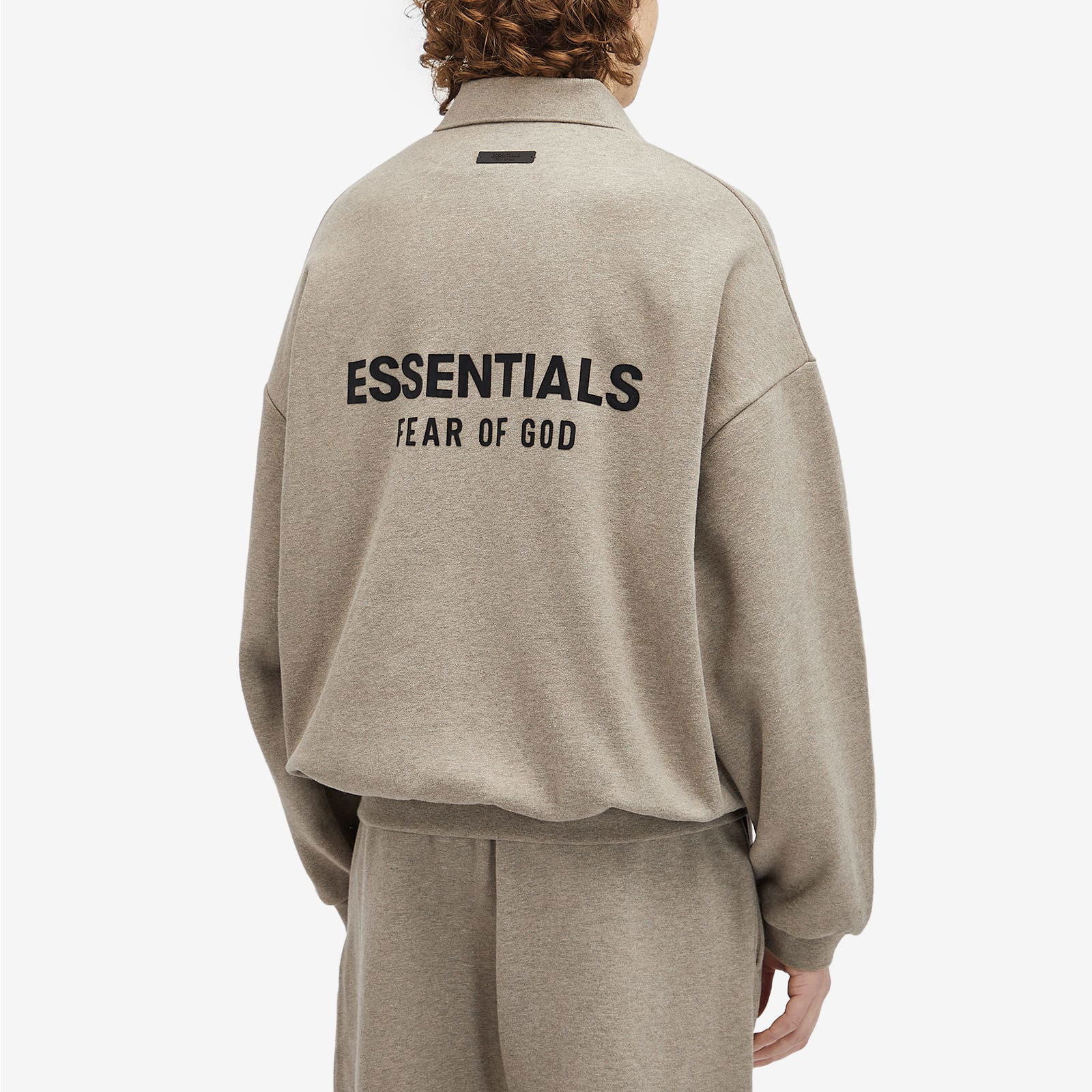 Essentials Core Logo Fleece Polo Sweatshirt