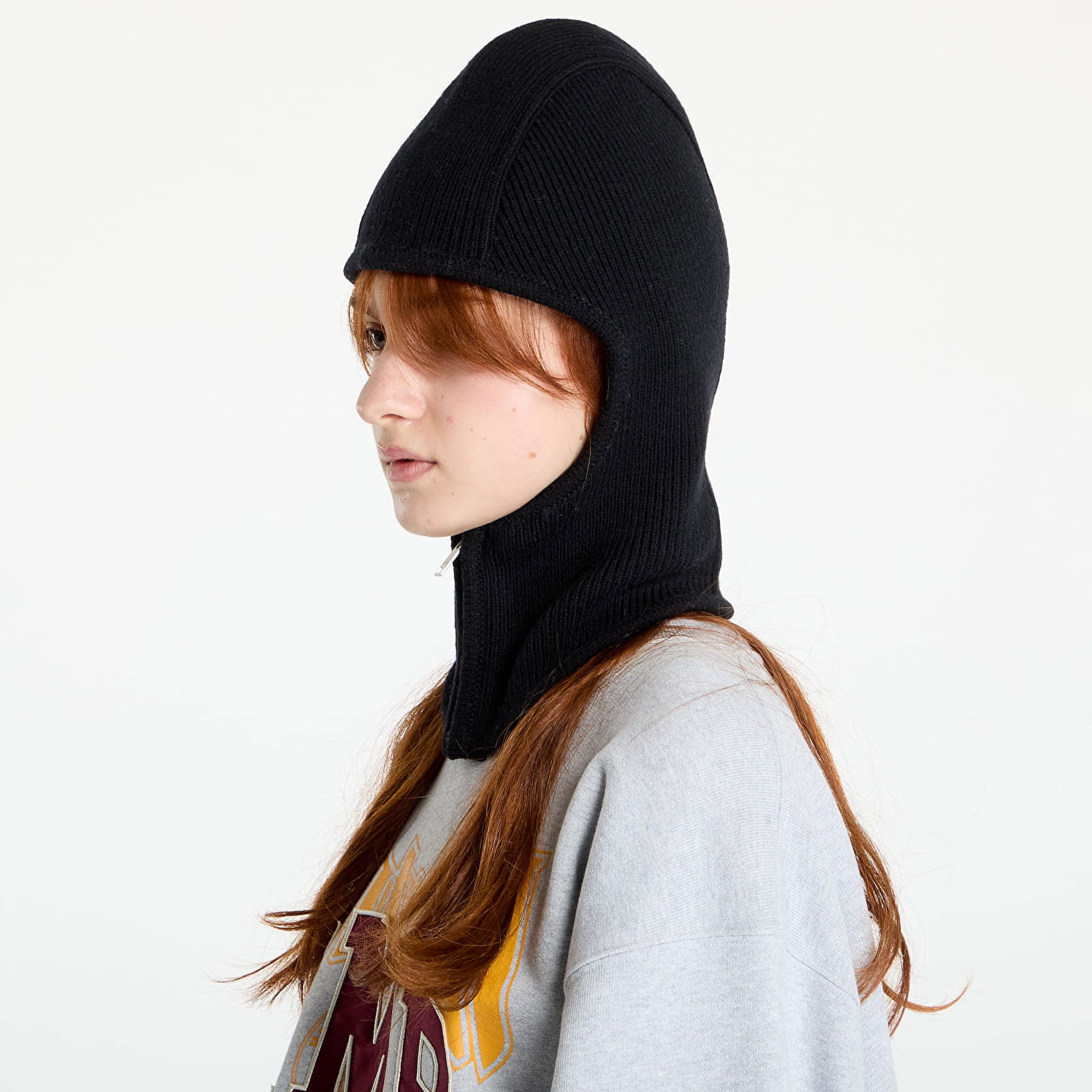 Rib Knit Balaclava Black