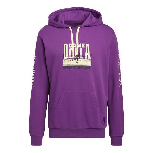 Mikina adidas Originals Dame Pattern Print Basketball Hoodie Fialová | HG8914