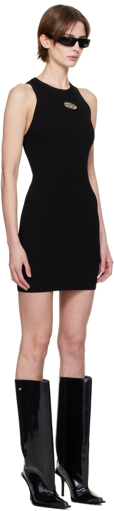 Šaty Diesel Diesel M-Caddix Cutout Ribbed Knit Mini Dress Zelené | A17449 0DLAX, 4