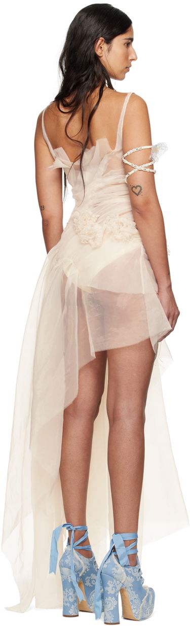 Šaty Collina Strada Collina Strada Meadowsweet Draped Mini Dress Béžová | XX4428 ORGANZA, 2